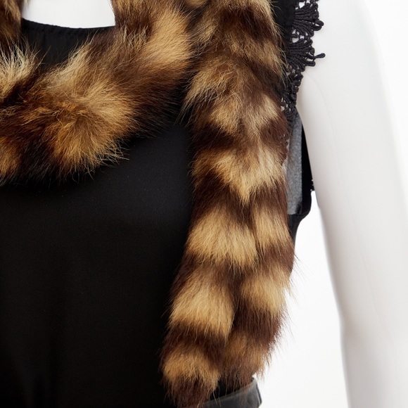 Vintage genuine raccoon fur scarf - Picture 7 of 7